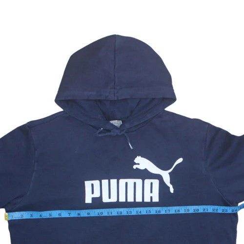 Puma Men's Blue Pullover Hoodie L Sports Fleece Regular Fit - Image 2