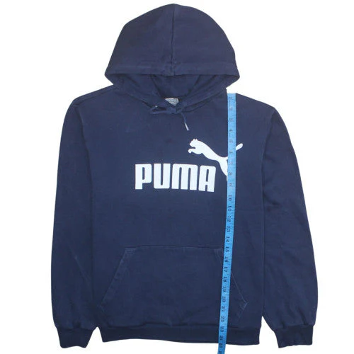 Puma Men's Blue Pullover Hoodie L Sports Fleece Regular Fit - Image 3