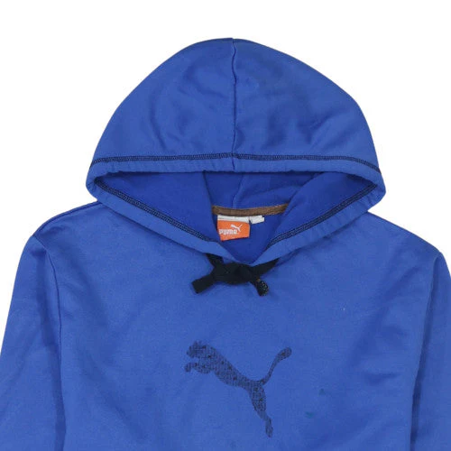 Puma Mens Blue Pullover Hoodie M Regular Fit Sports Fleece - Image 6