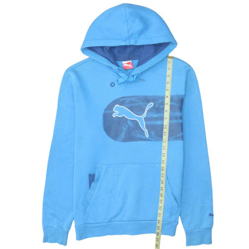 Puma Men's Blue Pullover Hoodie M Sports Fleece Sweatshirt - Image 3