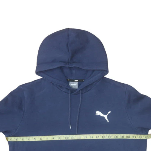 Puma Men's Blue Pullover Hoodie Medium Fleece Logo Sportswear - Image 2