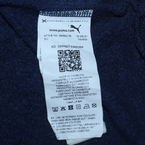 Puma Men's Blue Pullover Hoodie Medium Fleece Logo Sportswear - Image 6