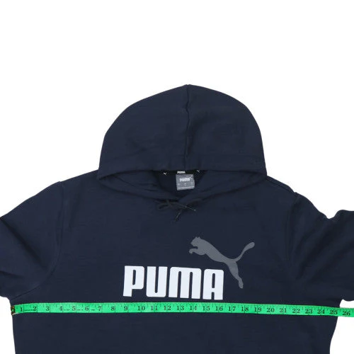 Puma Men's Blue Pullover Hoodie Size L Graphic Sports Fleece - Image 2