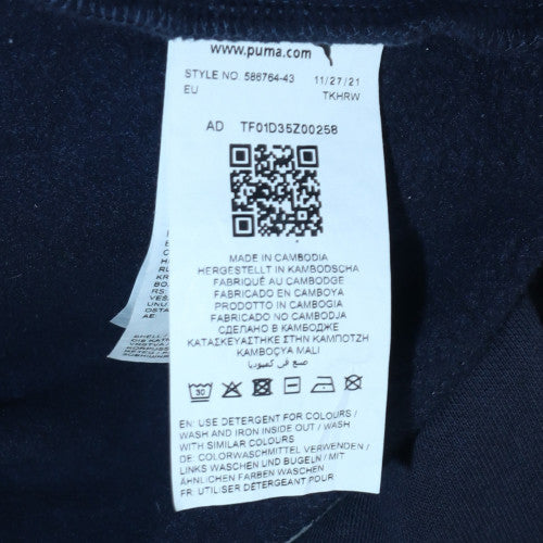 Puma Men's Blue Pullover Hoodie Size L Graphic Sports Fleece - Image 6