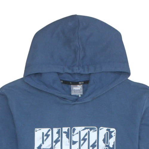 Puma Mens Blue Pullover Hoodie Size M Regular Fit Fleece Sportswear - Image 7