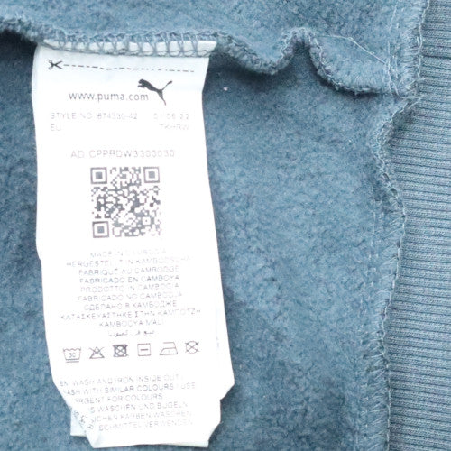 Puma Men's Blue Pullover Hoodie XL Cotton Blend Fleece Sweatshirt - Image 6