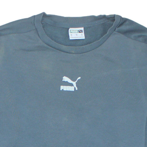 Puma Men's Blue Pullover Sweatshirt M Crew Neck Logo Fleece - Image 6