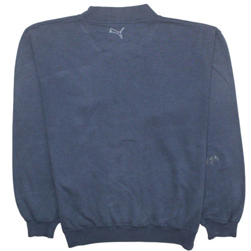 Puma Mens Blue XL Pullover Sweatshirt Fleece Crew Neck Vintage - Image 4