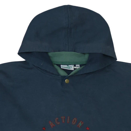 Puma Mens Blue XL Retro Pullover Hoodie Embroidered 90s Sportswear - Image 7