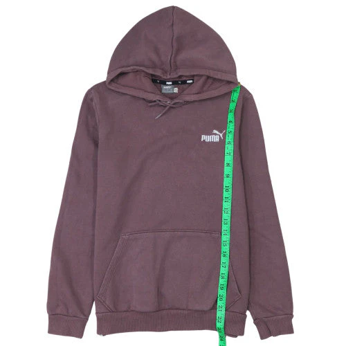 Puma Men's Brown Pullover Hoodie Medium Fleece Logo Sweatshirt - Image 3