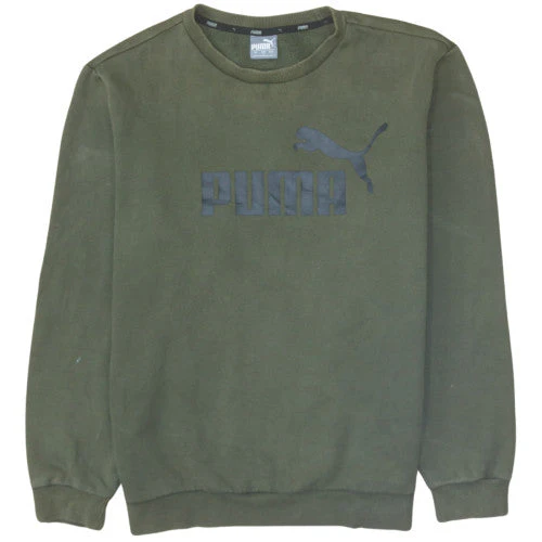 Puma Men's Green Crew Neck Pullover Sweatshirt Size L