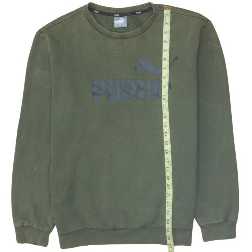 Puma Men's Green Crew Neck Pullover Sweatshirt Size L - Image 3