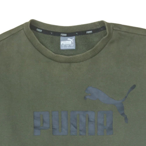 Puma Men's Green Crew Neck Pullover Sweatshirt Size L - Image 7