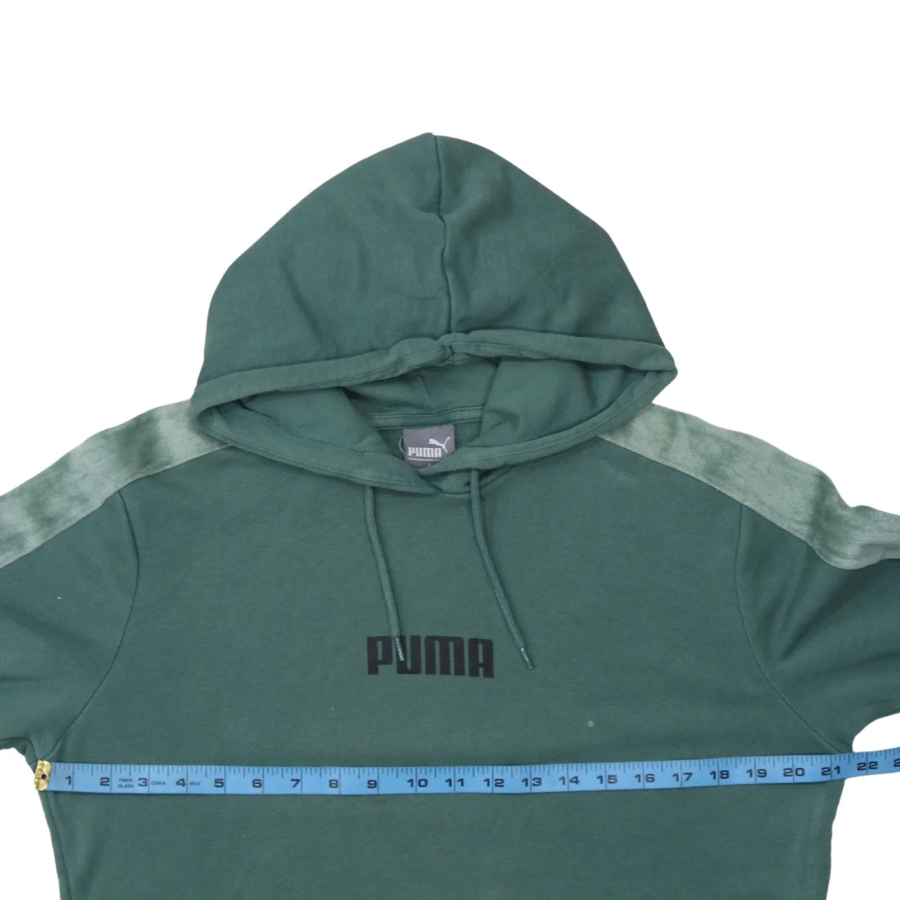 Puma Men's Green Pullover Hoodie Small Logo Sportswear - Image 2