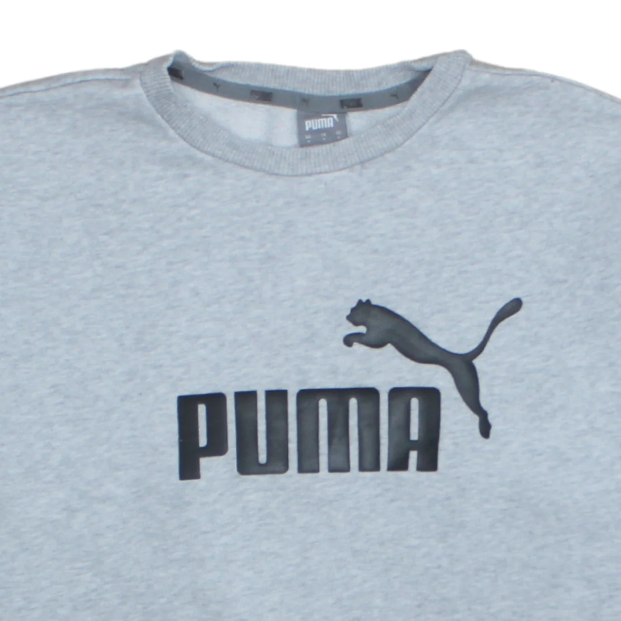 Puma Men's Grey Crew Neck Logo Sweatshirt Size S - Image 7