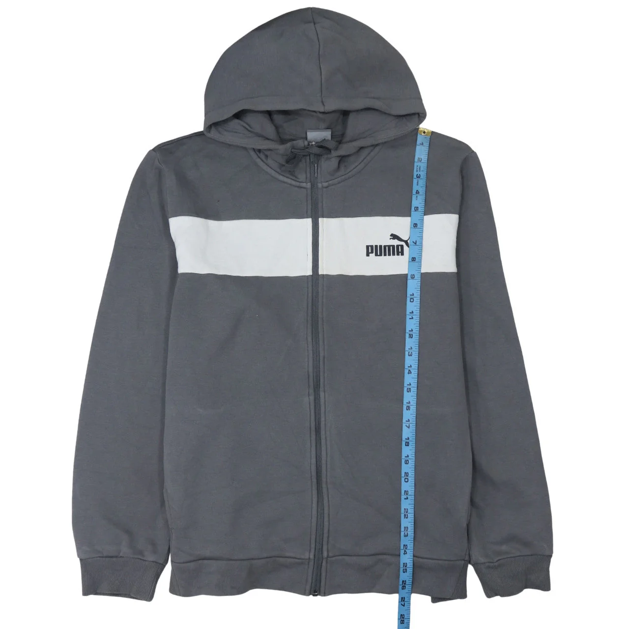 Puma Men's Grey Full Zip Hoodie XL Sportswear Sweatshirt - Image 3