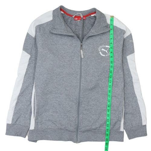 Puma Men's Grey Full Zip Sweatshirt Size M with Logo Design - Image 3