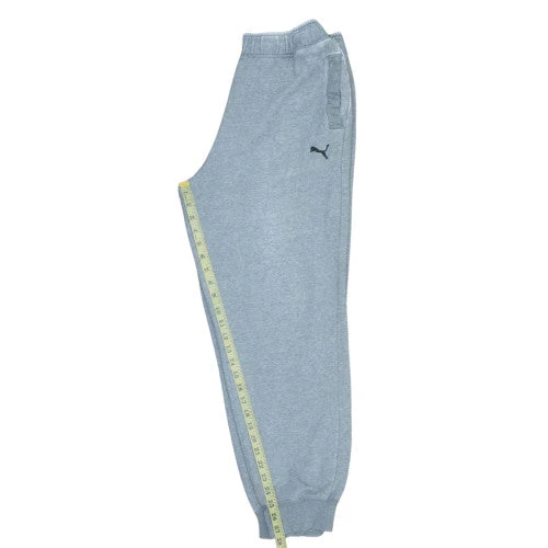 Puma Men's Grey L Jogger Sweatpants Elastic Waist Fleece Casual Trousers - Image 2
