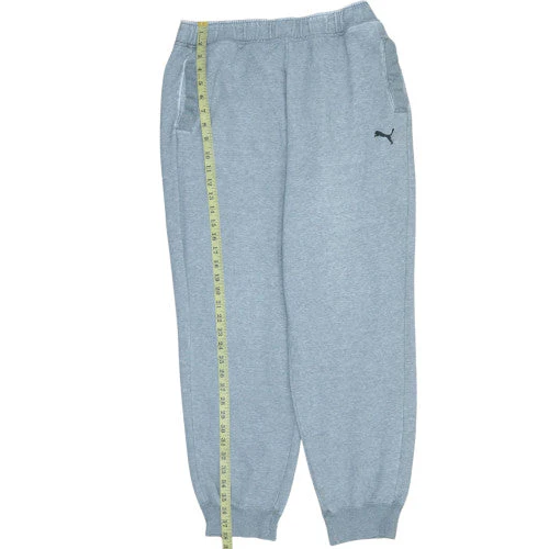 Puma Men's Grey L Jogger Sweatpants Elastic Waist Fleece Casual Trousers - Image 3