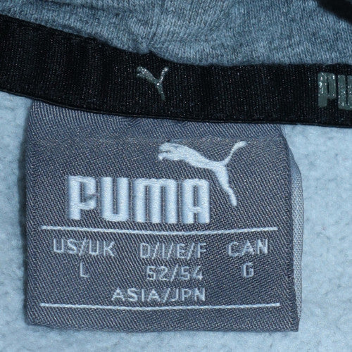 Puma Mens Grey Pullover Hoodie L Fleece Logo Hooded Sweatshirt - Image 5