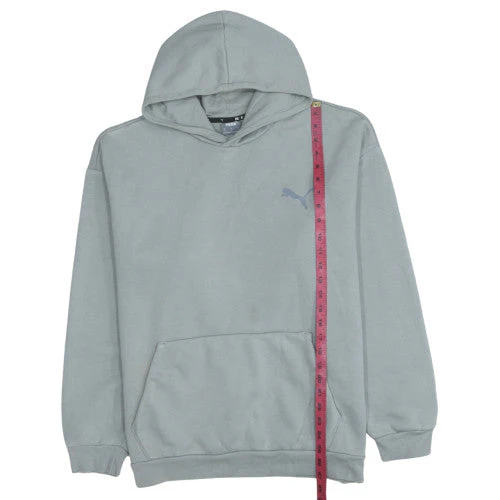 Puma Mens Grey Pullover Hoodie L Grey Fleece Sweatshirt - Image 3