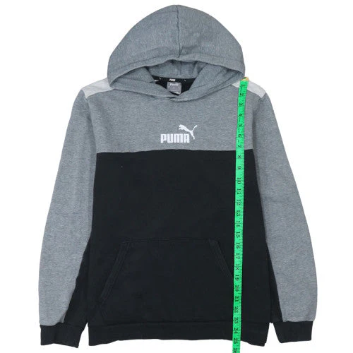 Puma Men's Grey Pullover Hoodie L Sports Fleece Sweatshirt - Image 2