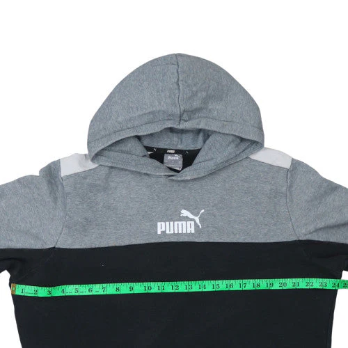 Puma Men's Grey Pullover Hoodie L Sports Fleece Sweatshirt - Image 3