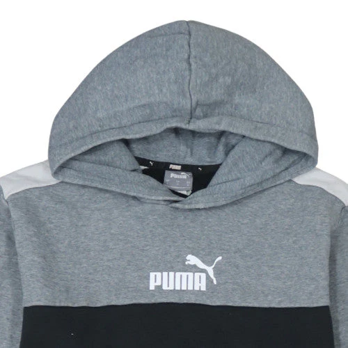 Puma Men's Grey Pullover Hoodie L Sports Fleece Sweatshirt - Image 7
