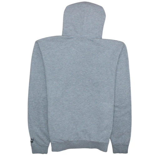 Puma Mens Grey Pullover Hoodie L Sports Logo Fleece Sweatshirt - Image 4