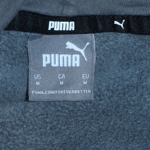 Puma Mens Grey Pullover Hoodie Medium Graphic Sports Fleece - Image 5