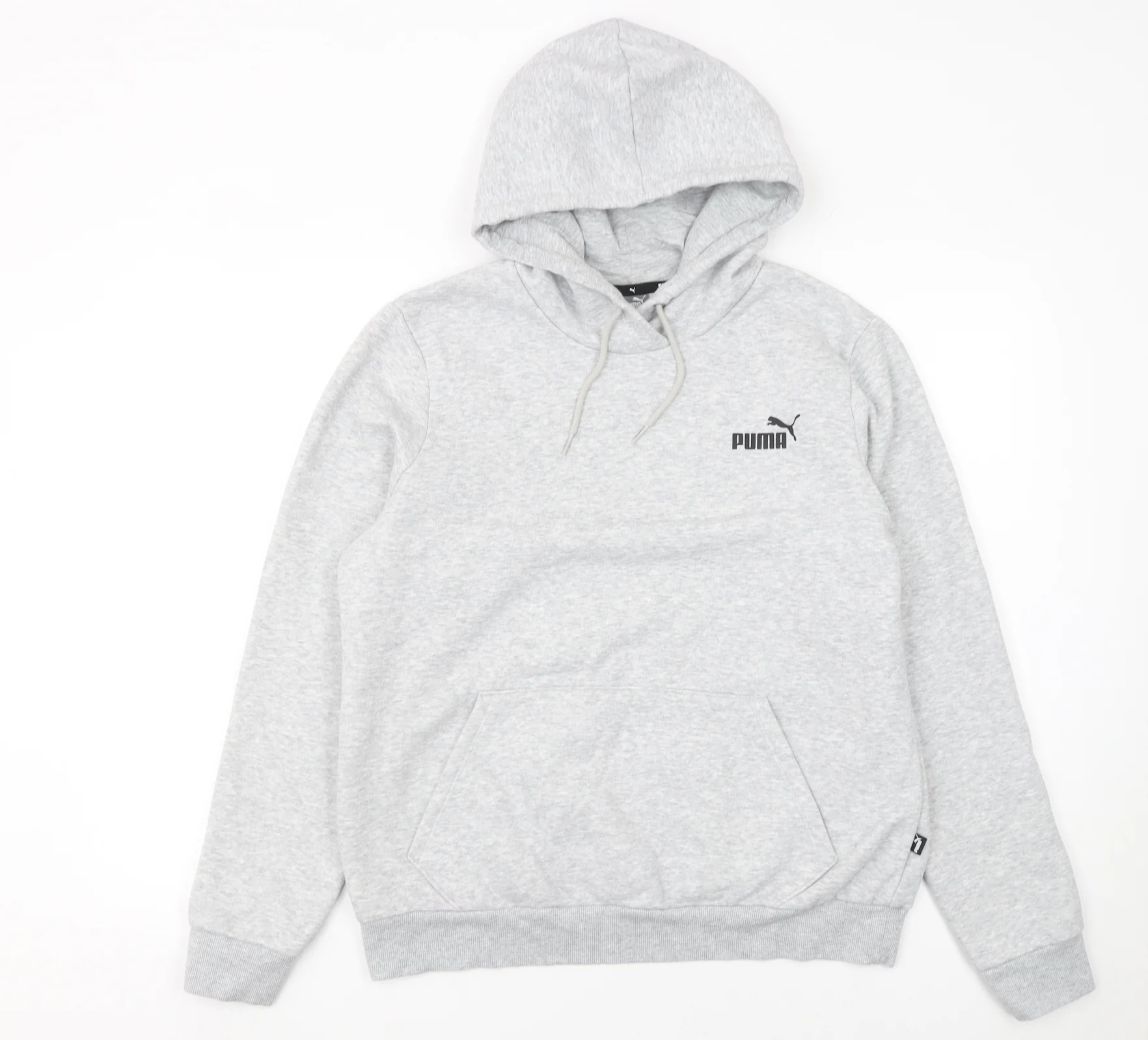 Puma Men's Grey Pullover Hoodie Size L Logo Sweatshirt
