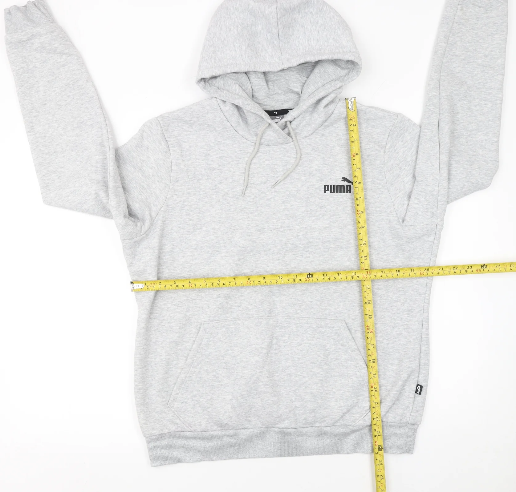 Puma Men's Grey Pullover Hoodie Size L Logo Sweatshirt - Image 2