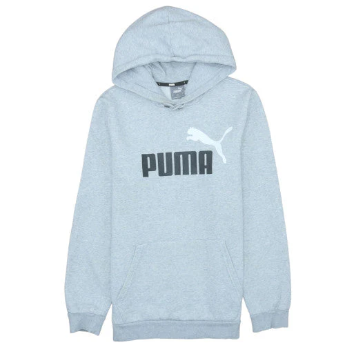 Puma Men's Grey Pullover Hoodie Small Regular Fit Sports Fleece