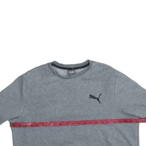 Puma Mens Grey Pullover Sweatshirt L Lightweight Crew Neck - Image 2