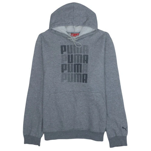 Puma Men's Grey XL Pullover Hoodie Sweatshirt Fleece Logo