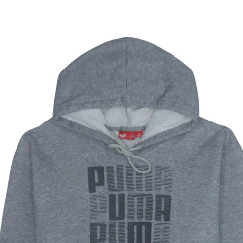Puma Men's Grey XL Pullover Hoodie Sweatshirt Fleece Logo - Image 3