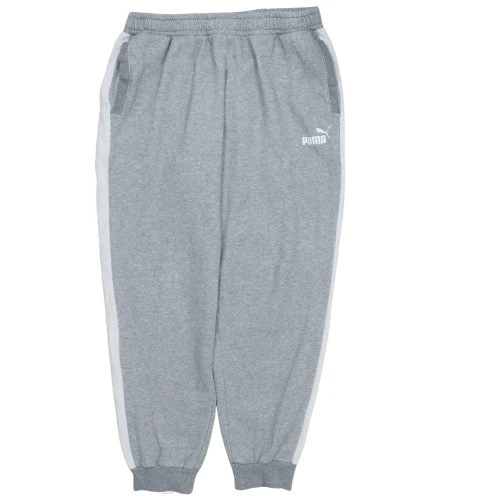 Puma Mens Grey XL Sweatpants Joggers with Logo Cuffed Hem