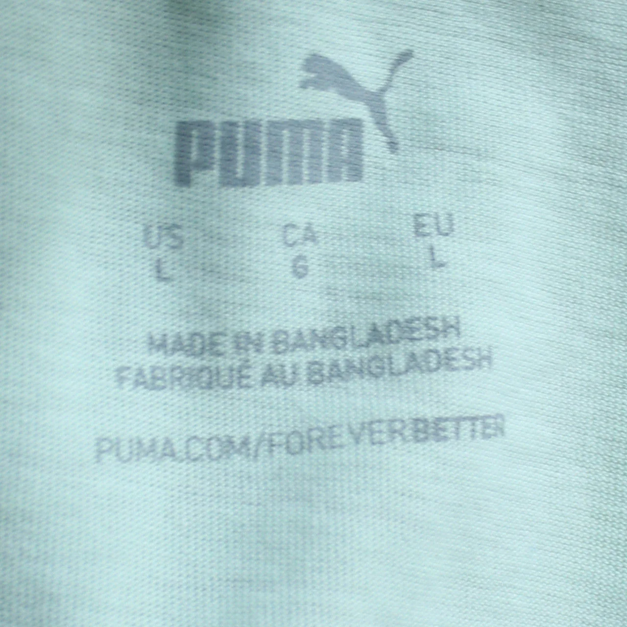 Puma Men's Light Green Crew Neck Short Sleeve Cotton T-Shirt Size L - Image 6