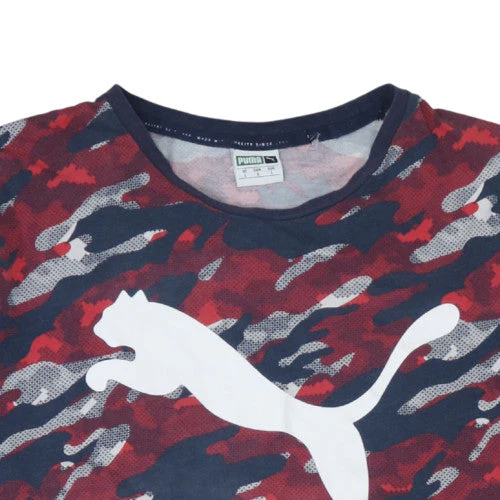 Puma Men's Red Camo Crew Neck Short Sleeve Cotton T-Shirt L - Image 8