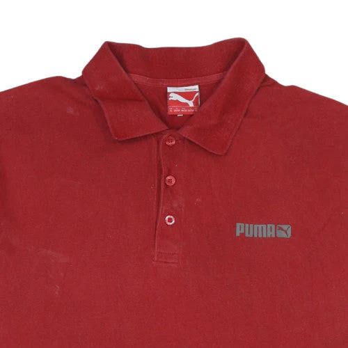 Puma Men's Red Cotton Collared Short Sleeve Polo Shirt XL - Image 8