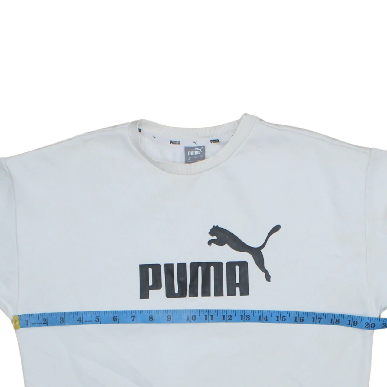 Puma Men's White Logo Pullover Sweatshirt Size M Crew Neck - Image 2