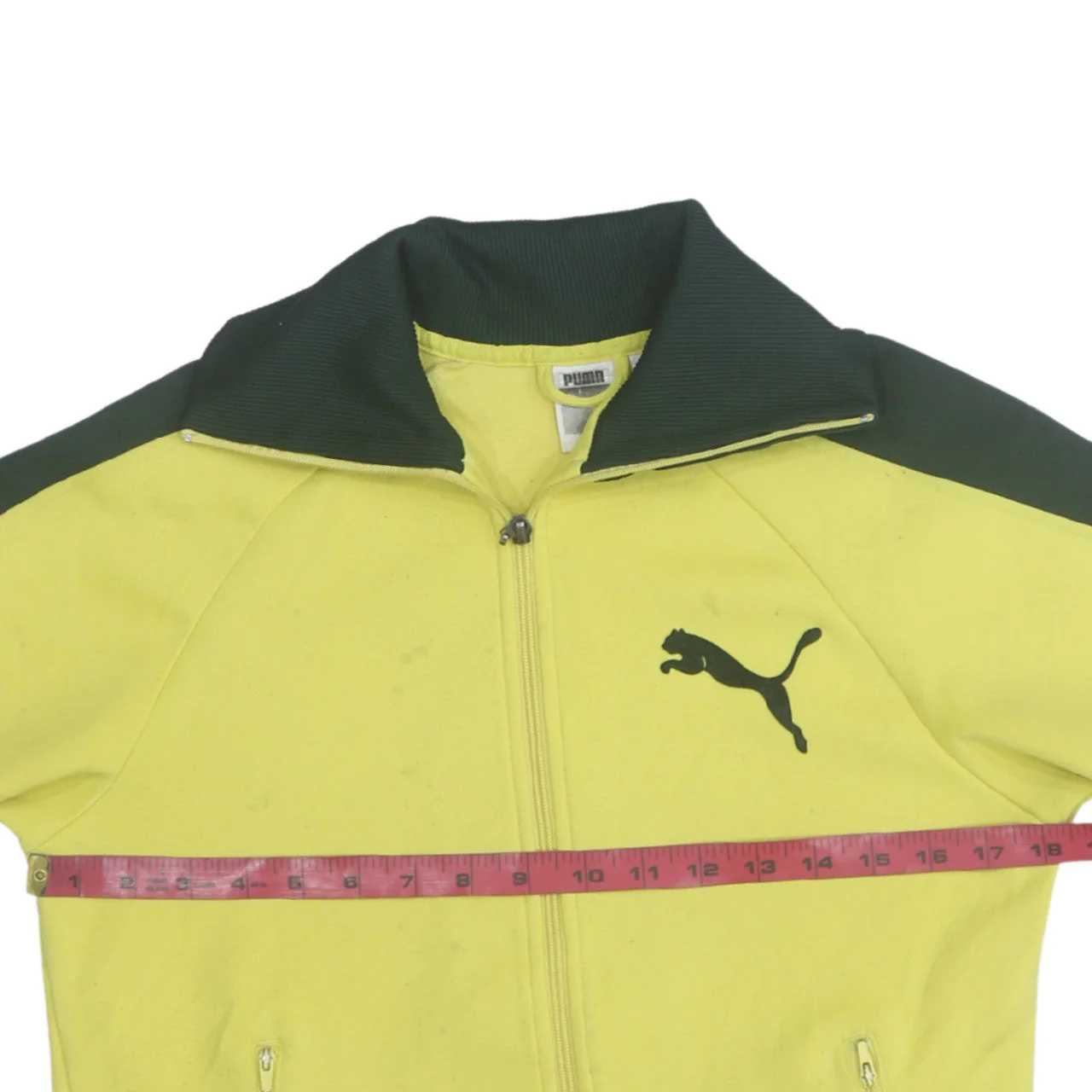 Puma Men's Yellow Track Jacket Size S Retro Full Zip Sportswear - Image 2