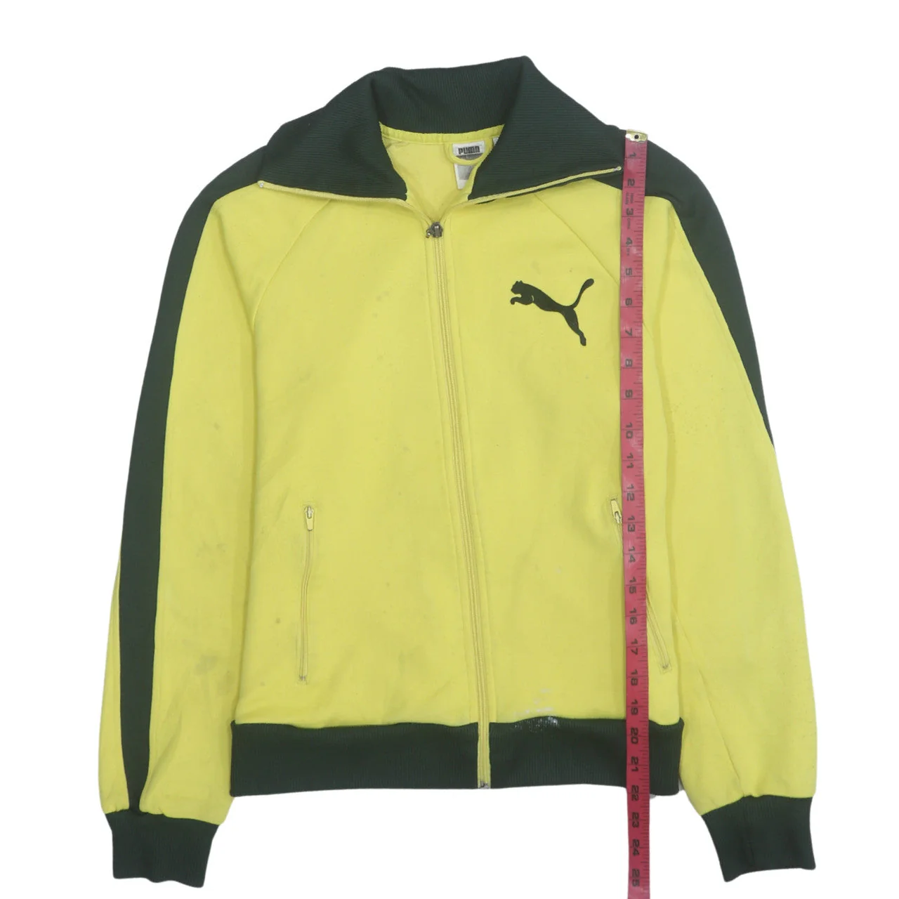 Puma Men's Yellow Track Jacket Size S Retro Full Zip Sportswear - Image 3