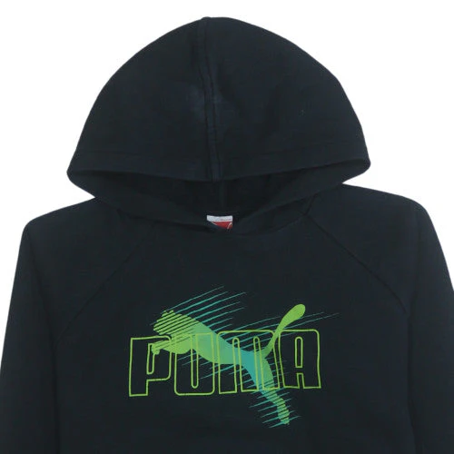 Puma Teens Black 164 Pullover Hoodie Graphic Sports Cotton Blend - Image 8