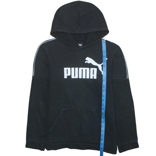 Puma Teens Black Pullover Hoodie Fleece Regular Fit 15-16Y - Image 3