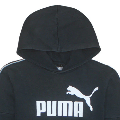 Puma Teens Black Pullover Hoodie Fleece Regular Fit 15-16Y - Image 8