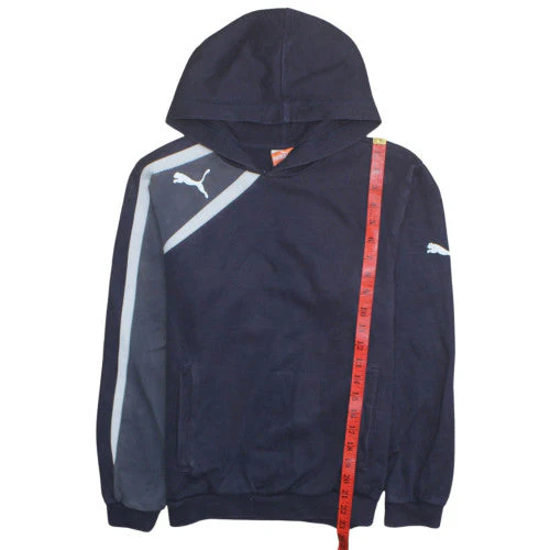 Puma Teens Blue Pullover Hoodie 164 Logo Sports Fleece Sweatshirt - Image 2