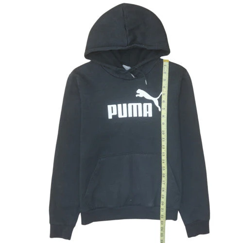 Puma Women Black Pullover Hoodie Size L Logo Graphic Sweatshirt - Image 3