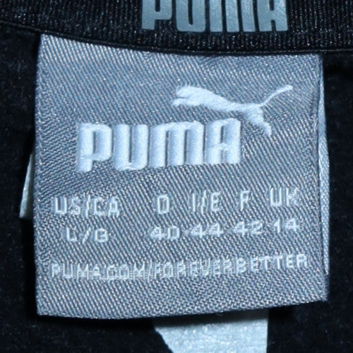 Puma Women Black Pullover Hoodie Size L Logo Graphic Sweatshirt - Image 5