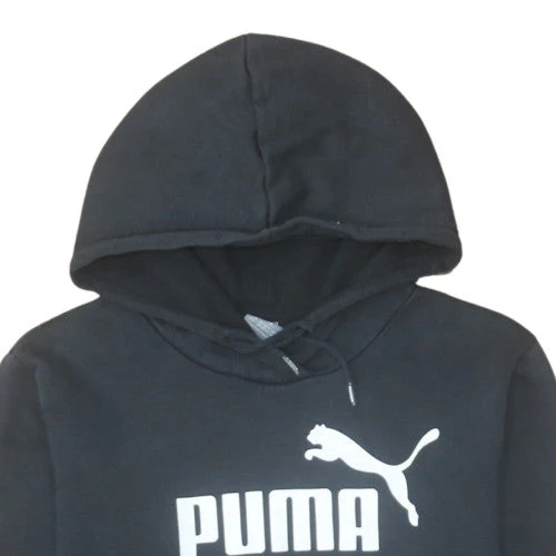 Puma Women Black Pullover Hoodie Size L Logo Graphic Sweatshirt - Image 7